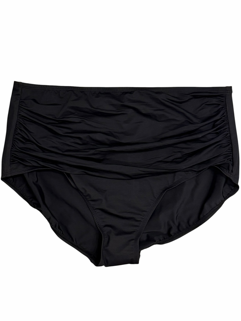 DREAMSUIT by MIRACLE BRANDS Ruching High Waist Bikini Bottoms Black